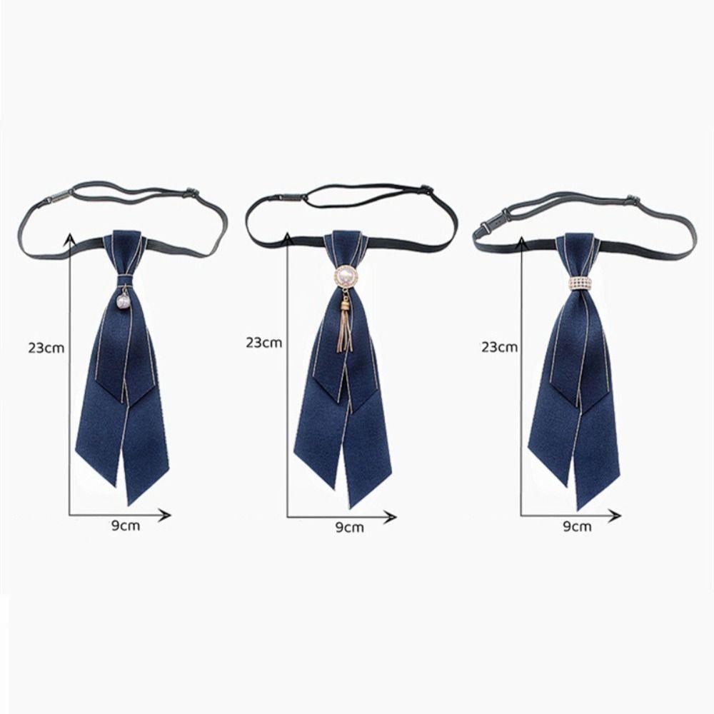 Fashion Vintage Fabric Bow Tie Pearl Adjustable Necktie Handmade Neck Decoration British Bowtie Collar