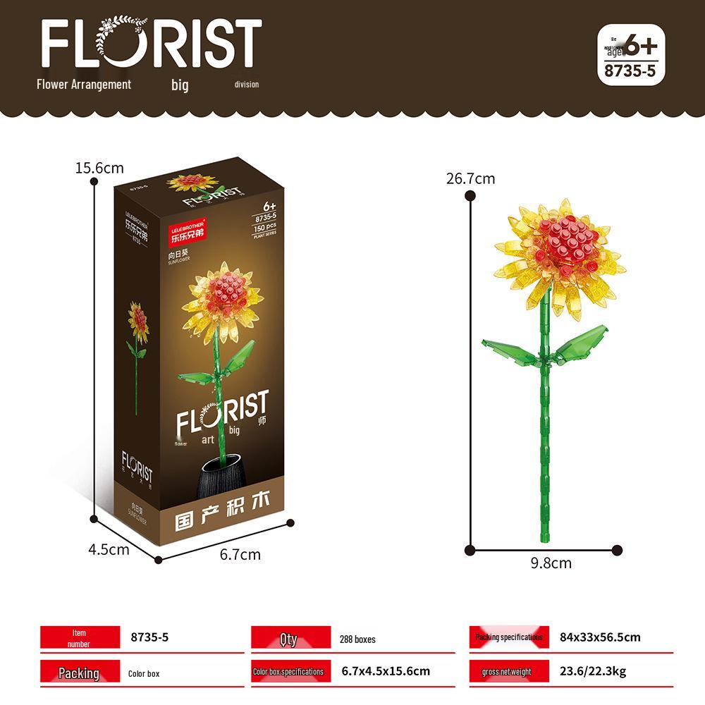 Desktop Flower Building Blocks: Educational Toy for Kids - Creative Gift for Girls