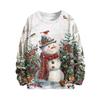 Women's Fashion Casual Long Sleeve Christmas Printed Round Neck Knitted Top