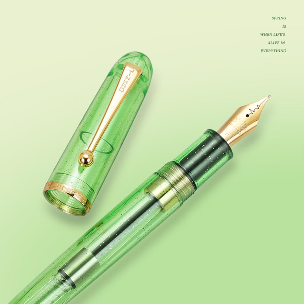 Jinhao 9013 Fountain Pen – Acrylic Transparent White, F/M Nib – Smooth Writing Pen for Office, School & Gift (Compare with 9019)