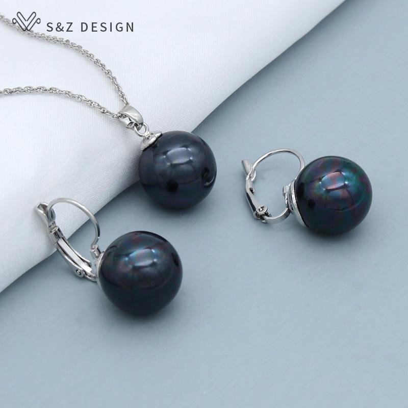 

Модні елегантні класичні круглі висячі сережки з імітацією перлів Набори ювелірних виробів для жінок Дівчата Весілля Модне намисто з кулоном з рожевого золота