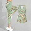 Marble Veining Printed Yoga Outfit for Women Fashion Workout Leggings Fitness Sports Casual Yoga Set Sports Suit