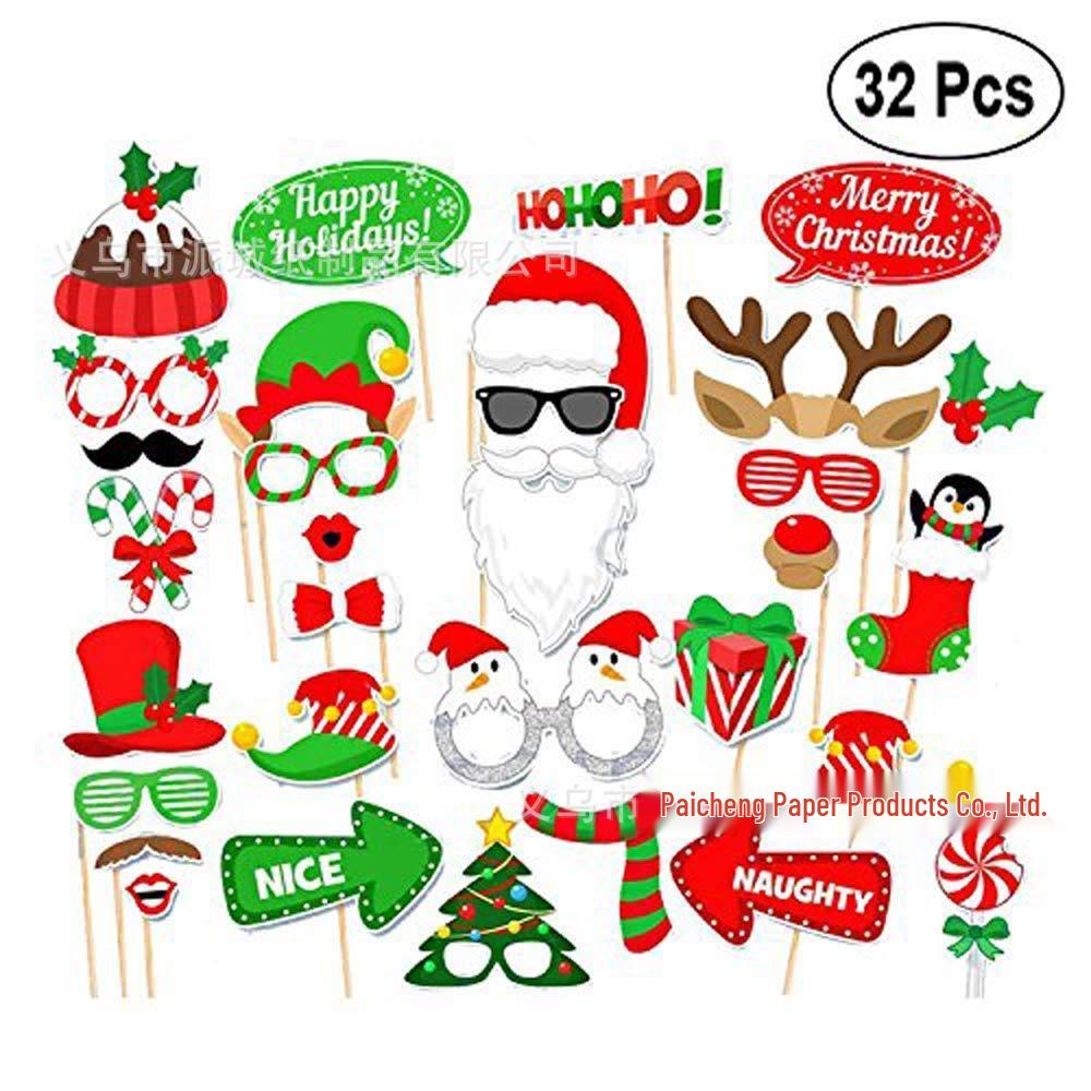 Christmas Snowman Photo Props: Festive Party Masks & Glasses