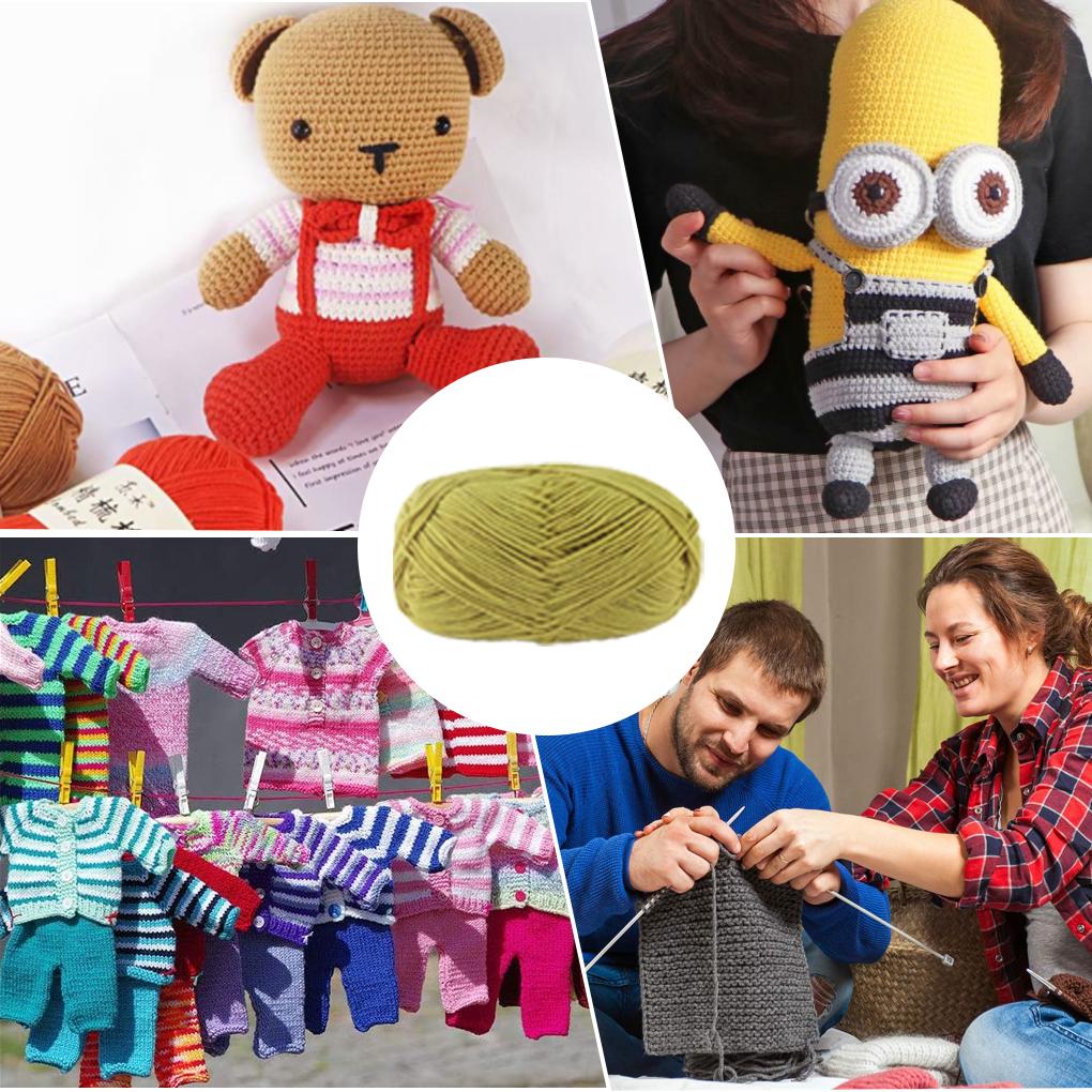 Crochet Yarn Sweater Scarf Gloves Toys Bundle Crafts Gifts Threads Durable Skeins Set Arts 4-Ply for Knitters Beginners Parties