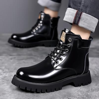 Moda Erkek Botları bağcıklı oxfordlar yüksek bilekli Kışlık peluş sıcak Deri Erkek Ayakkabıları Günlük İş Modası Yüksek Kalite erkek bilek botları