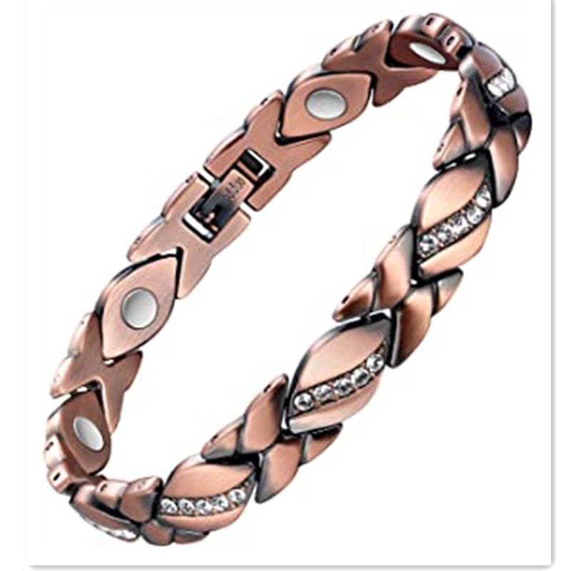 Jiarui Women's Leaf Diamond Magnetic Bracelet