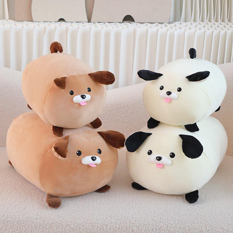Cute Two-Color Dog Plush Pillow: Soft Animal Hug Cushion
