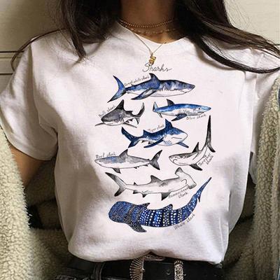 Baleias camisetas mulheres manga Tee menina quadrinhos gráfico harajuku roupas