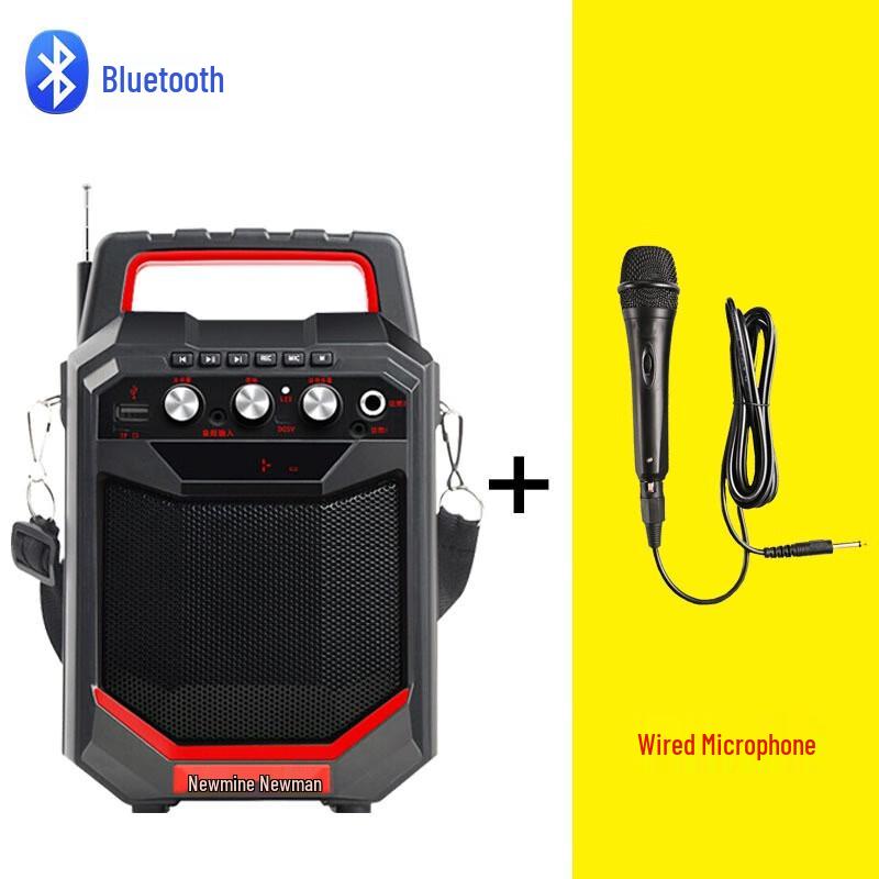 Newmine K66 Portable Bluetooth Speaker with Wired Microphone
