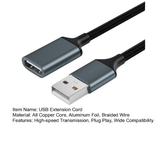 Extension Cable High-speed Data Transmission Plug Lossless Stable Play USB Male to Female