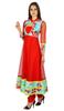 Bimba Womens Classic Net and Dupion Silk Anarkali Kurta Red Kurti Long Formal Party