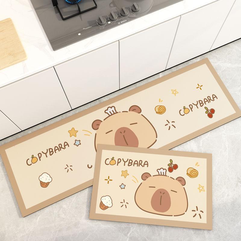 Cartoon Kitchen Floor Mat, Water-absorbing, Dirt-resistant and Non-slip Mat, Household Diatom Mud Floor Mat, Restaurant Bar Floor Mat, Diatom Mud
