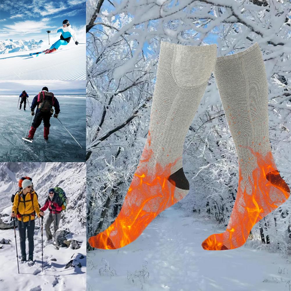 Beheizte Socken Wiederaufladbare Heizsocken 3 Stufen Temperatur Elektrische Heizsocken Kälteschutz Skisocke für Radfahren Camping