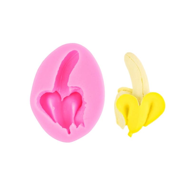 

Banana Silicone Cake Mold Food Grade Silicone Easy Demold For Cake Fondant Decoration Candy Chocolate Baking Mold розовый