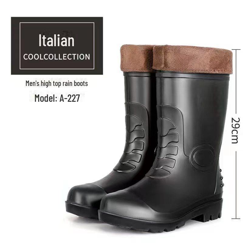 Men's Acid-Resistant Non-Slip Waterproof Rain Boots - Summer Short Tube Rubber Shoes for Chefs