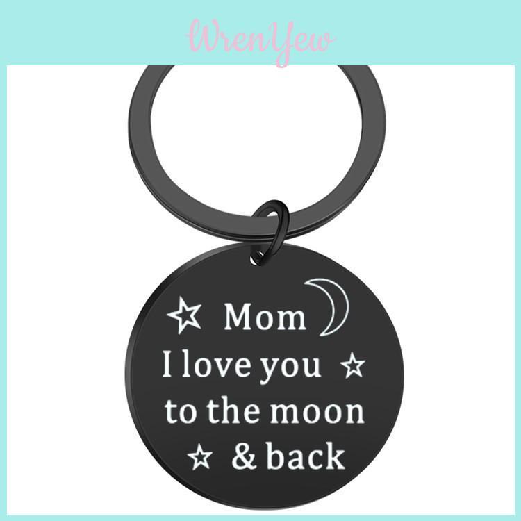 Elegant I Love You Dad Mom Stainless Steel Keychain Perfect For Birthdays And Special Occasions