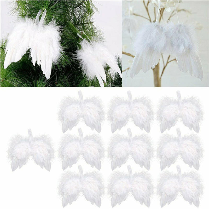 Feather Wing Decor Exquisite Lovely Chic Angel Christmas Tree Decoration Hanging Ornament Home/Party/Wedding/Propose Ornaments