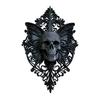 Halloween Skeleton Wall Art Black Skull Butterfly Wall Decors, Single-Form Plastic Plaque with Raised Relief and Intricate Scrolling Detail for
