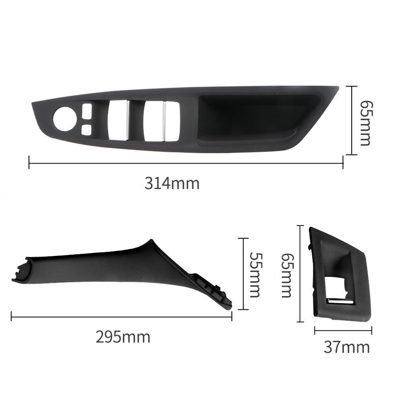 7Pc/Set Left Right Hand Drive LHD For BMW 5 Series F10 F11 F18 Beige Black Interior Door Handle Inner Door Panel Pull Trim