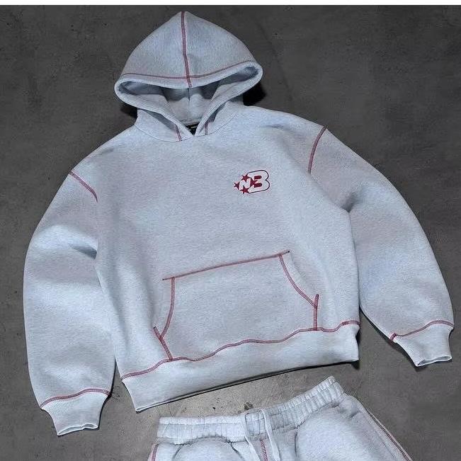 Y2K Fleece Besticktes Sweatpants & Hoodie Set für Männer und Frauen