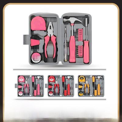 Multifunctional Home Repair Tool Kit with Pliers, Tape Measure, Hammer.