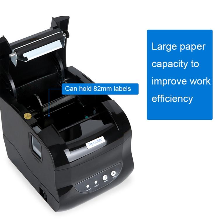Xprinter XP-365B 80mm Termal Etiket Yazıcı Kıyafet Etiketi Süpermarket Barkod Yazıcı, Tak: AB Fişi