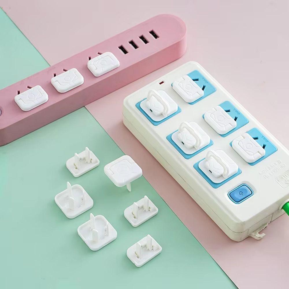 50pcs Solid Color Child Switch Socket Protector Safety Power Socket Cover  Home Electrical Safety