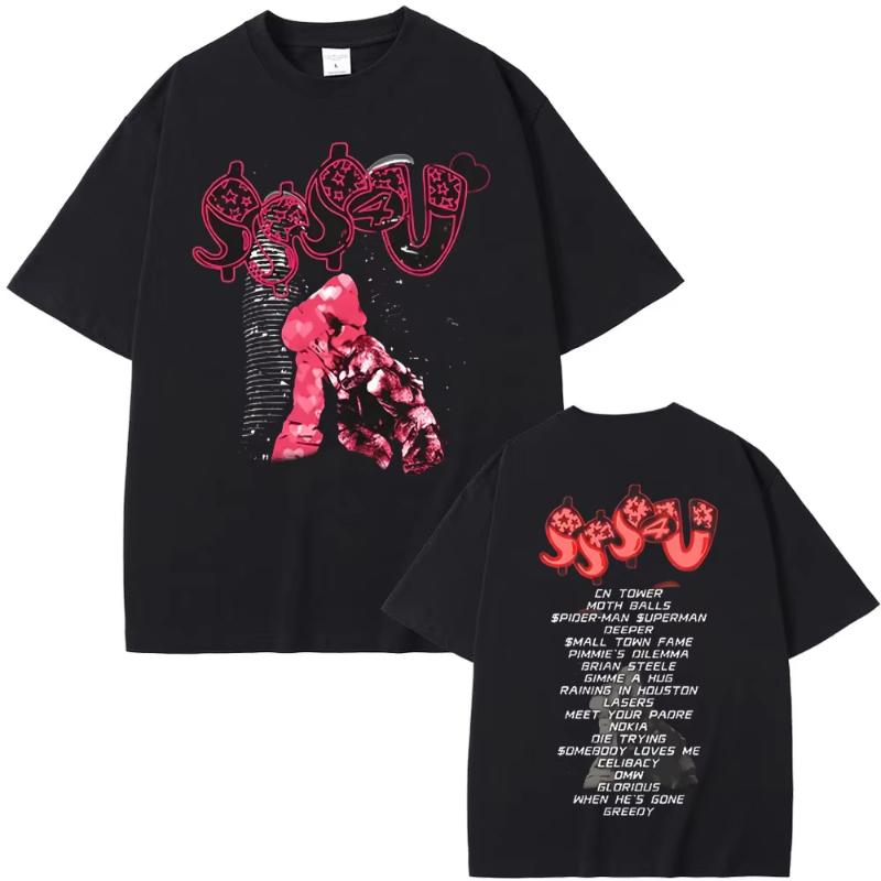Rapper PARTYNEXTDOOR Drake Some Sexy Songs 4 U SSS4U 2025 Double Sided Print T Shirts Unisex Fashion Hip Hop Oversized Tshirts