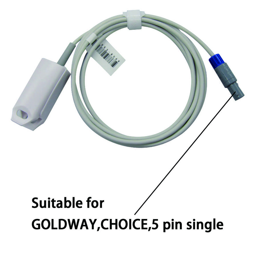 Compatible for GOLDWAY,CHOICE,5 Pin Single Patient Monitors, Reusable SPO2 Probe Sensor, SPO2 Finger Sensor,  Blood Oxygen Saturation Data Monitoring
