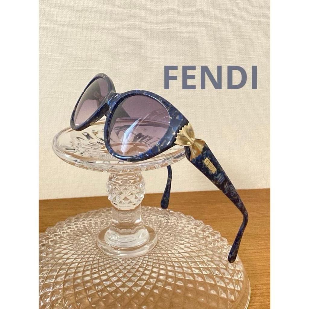 Used [Rare] FENDI Sunglasses Lapis lazuli style ribbon