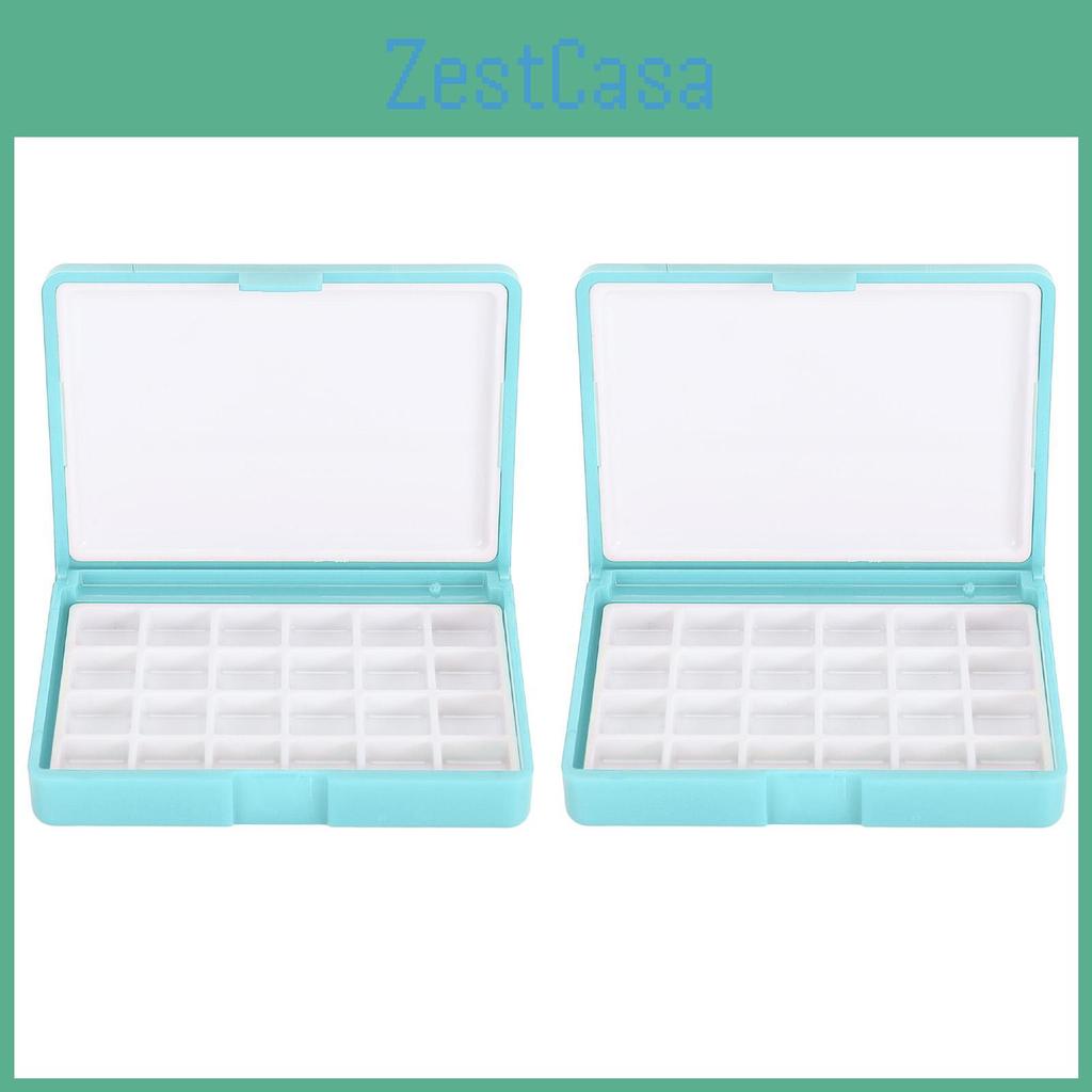 Box Paint Empty Watercolor 2pcs Storage Palettes Box Portable Plastic Painting Pigment Box For