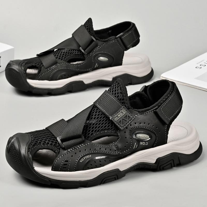 

Модные Новые Удобные Мужские Вейдинговые Акваобувь Уличные Кроссовки Досуг Прогулки Летняя Мужская Пляжная Обувь Нескользящая Кожа Пляжные Римские Сандалии 39 чёрный