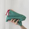 Korean Small Plaid Fabric Storage Bag Contrast Color Tassel Zipper Pouch Multi-use Cosmetic Organizer Coin Purse Mini Handbag