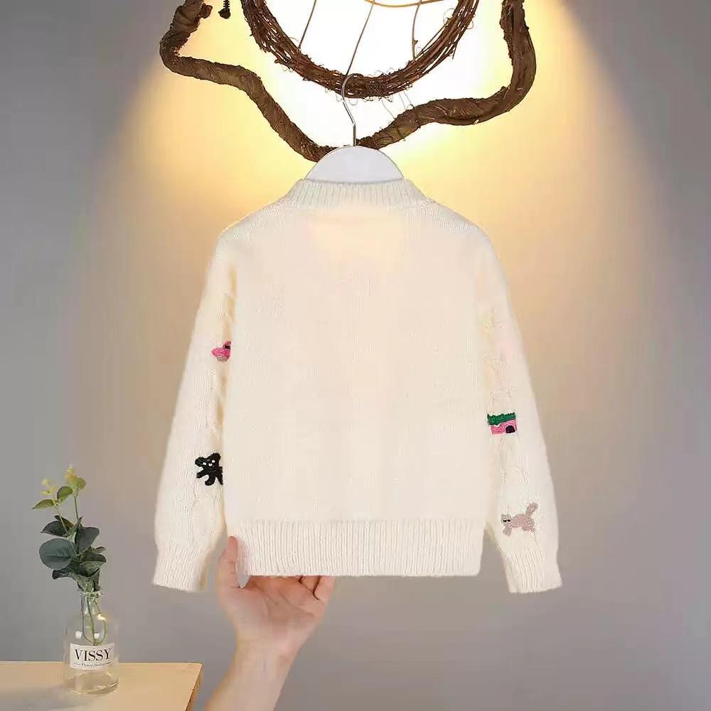 Girls' Sweater Cardigan Jacket Spring Autumn Style Spring Girl Baby Spring Clothing Kidsren's Knitwear Top