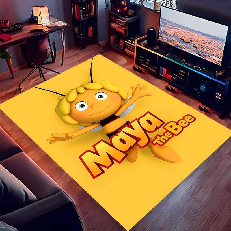 1pc Maya the bee Print Area Rug - Soft,Washable Non-Slip Indoor Mat for Office Chairs,Living Room,Home Office Decorative Rug