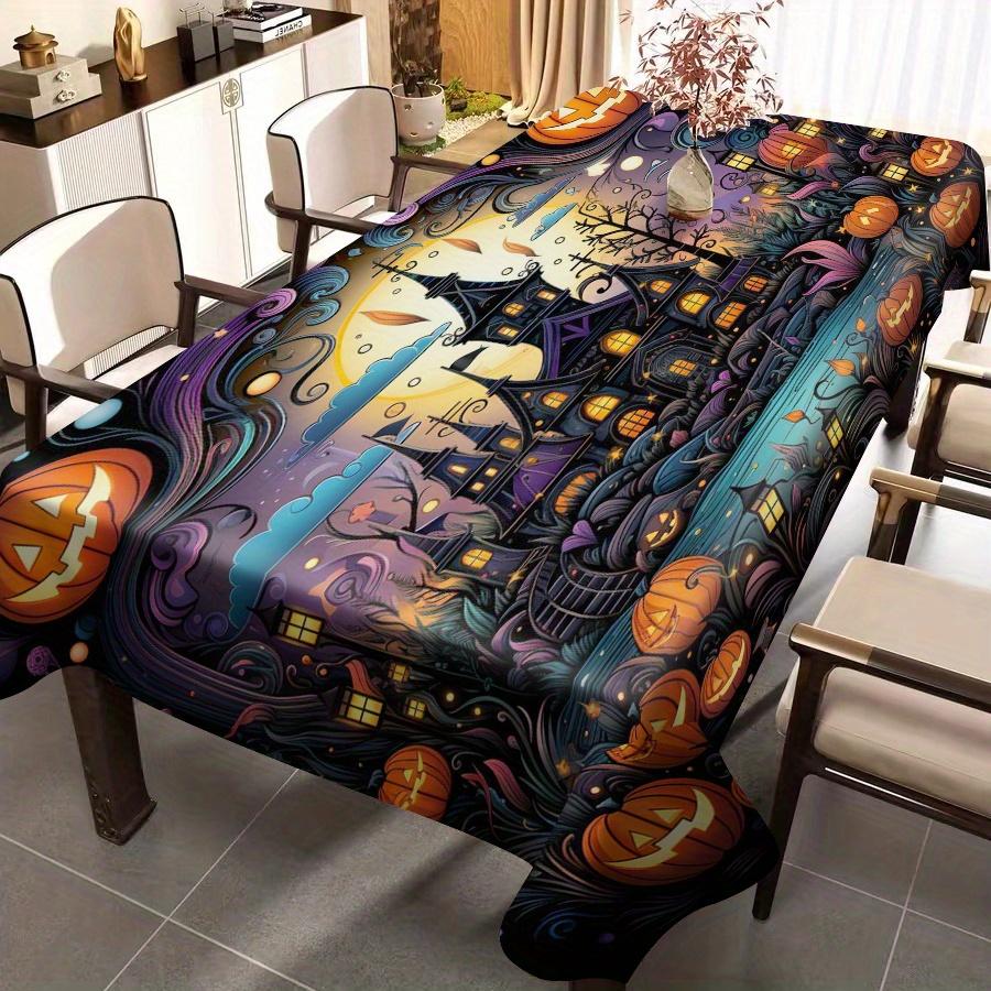 Halloween Printed Tablecloth, Home Restaurant Decoration Tablecloth, Square, Round, Rectangular, Coffee Table Tablecloth