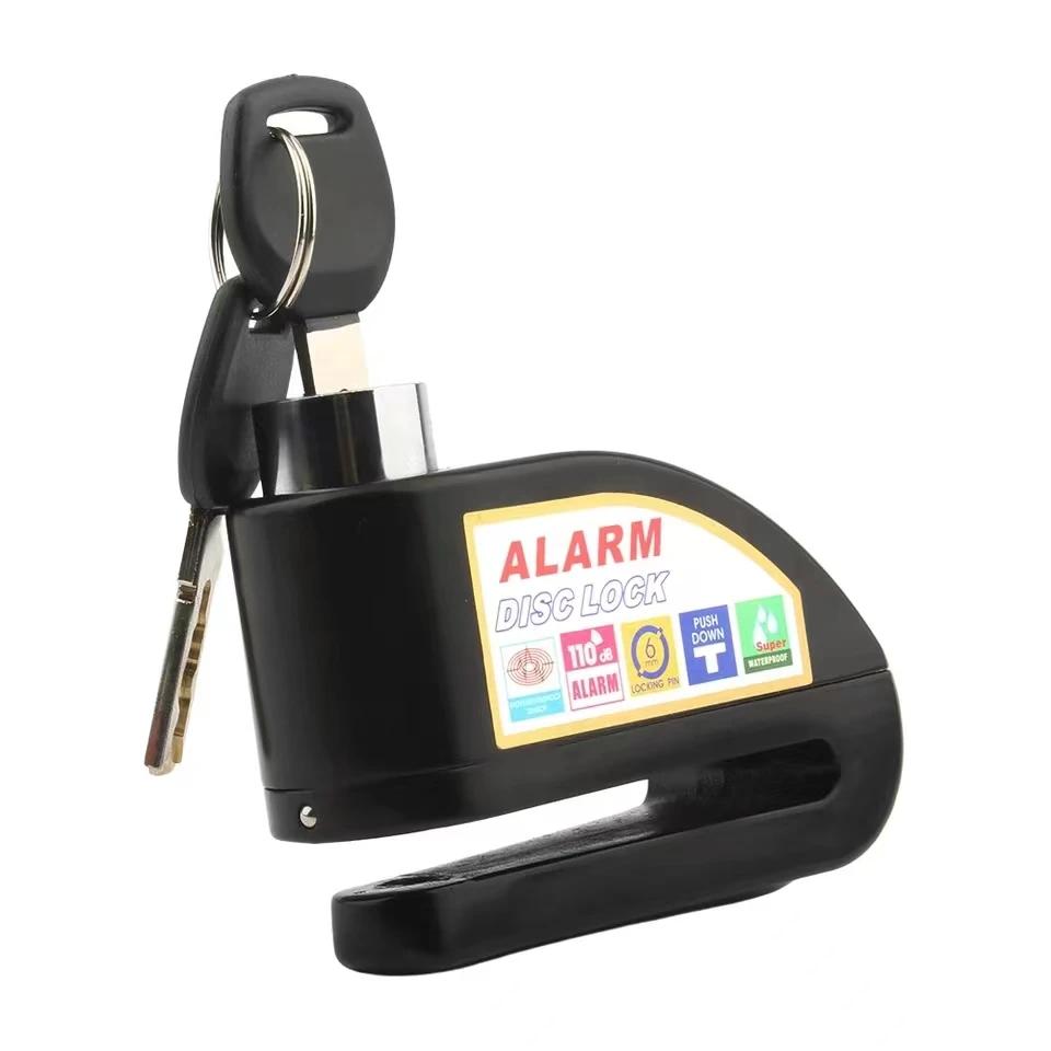Motorrad Fahrrad Lock Alarm Sicherheit Schutz Vorhängeschloss Disc Aluminium Legierung Anti-Diebstahl Erinnerung Seil Lock Beutel Motorrad Zubehör