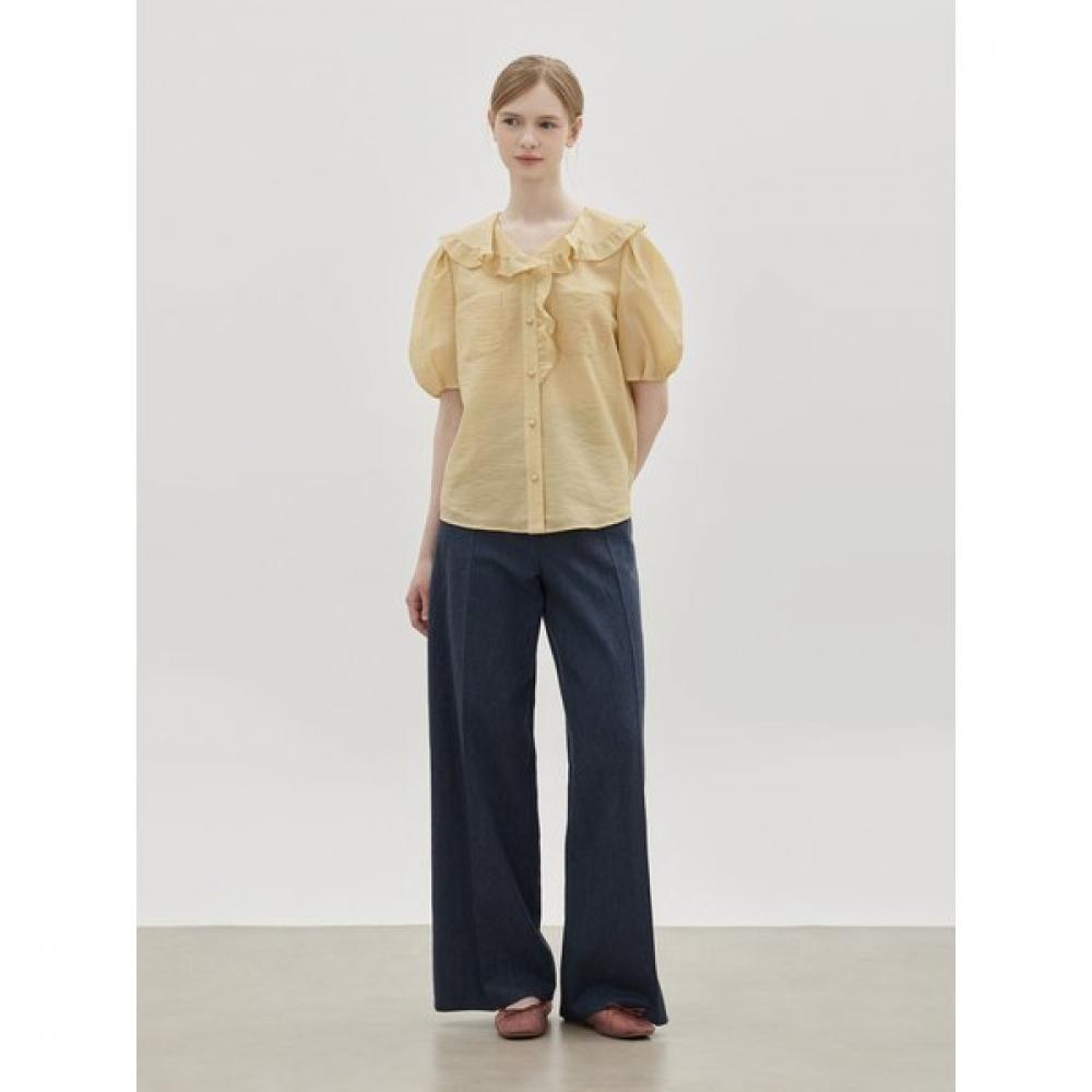 Cc Collect Ruffle Detail Wide Collar Blouse  C262msc136 