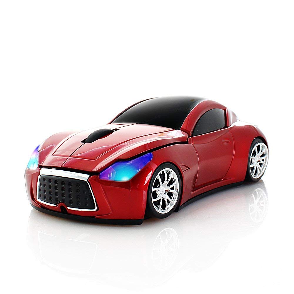 

RUUNNER Wireless Mouse Wireless Mouse Cool Car Shape Sports Car Cool Compact Small Lightweight Easy to Carry USB Optical High Precision Reception