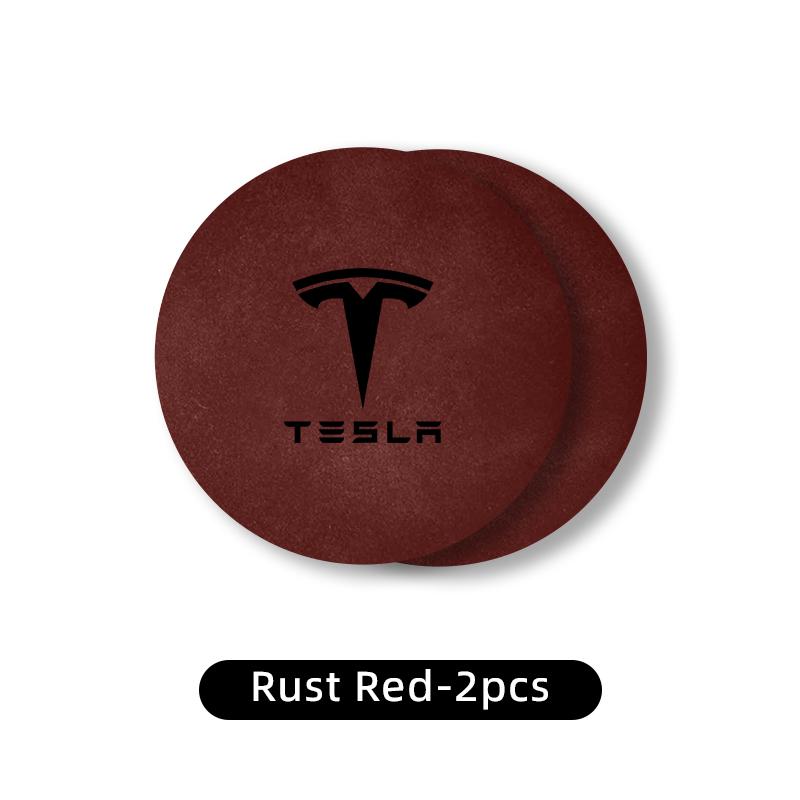 2PCS Car Coasters Water Cup Slots Non-Slip Mat Waterproof Cup Pad For Tesla Model 3 Y S X 2021 Roadster Cybertruck Juguetec