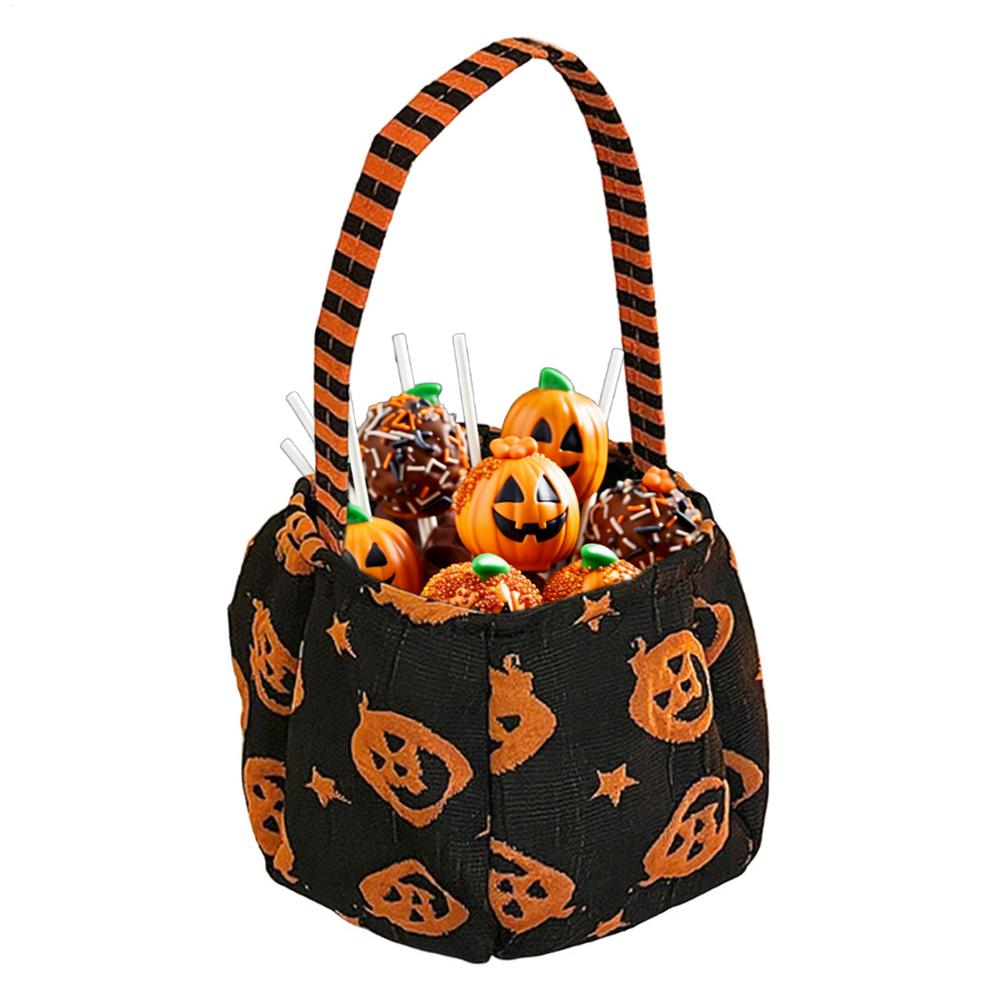 Halloween Bucket Children's Candy Basket Trick-or-Treat Bag Festival Decoration For Night Outdoor Adventures Kids Family Cosplay