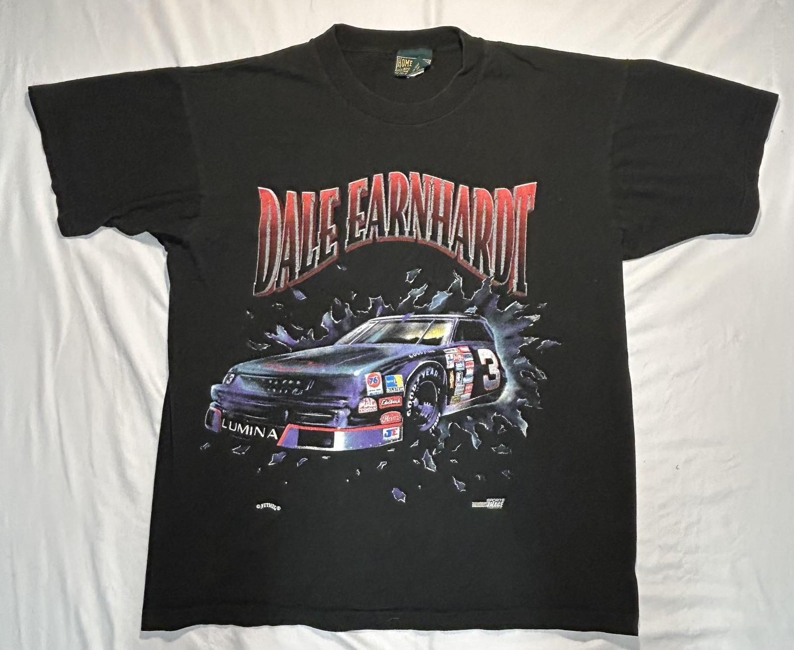 Vintage Dale Earnhardt Shirt Mens XL Black NASCAR Racing The Intimidator 90s L
