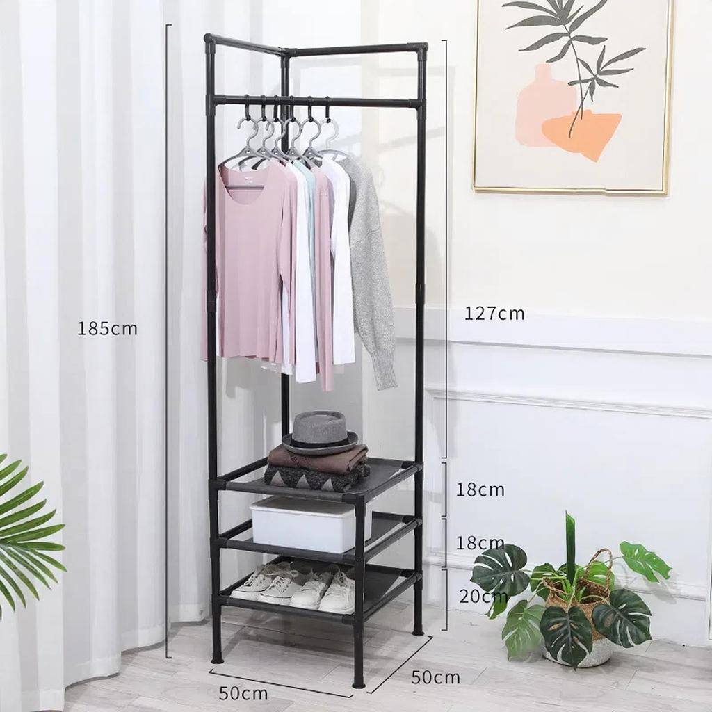 Corner Coat Rack Floor-standing Bedroom Home Bedside Clothes Rack Simple Storage Rack Corner Clothes Storage
