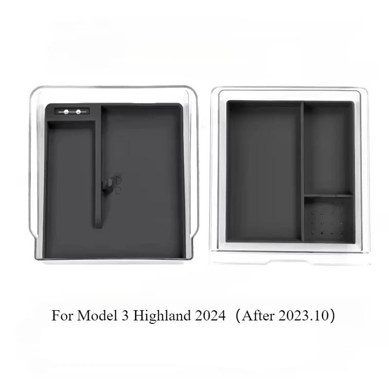 For Tesla Model 3 Highland Center Console Eyeglasses Storage Case Armrest Organizer Transparent Case Car Interior Accessories
