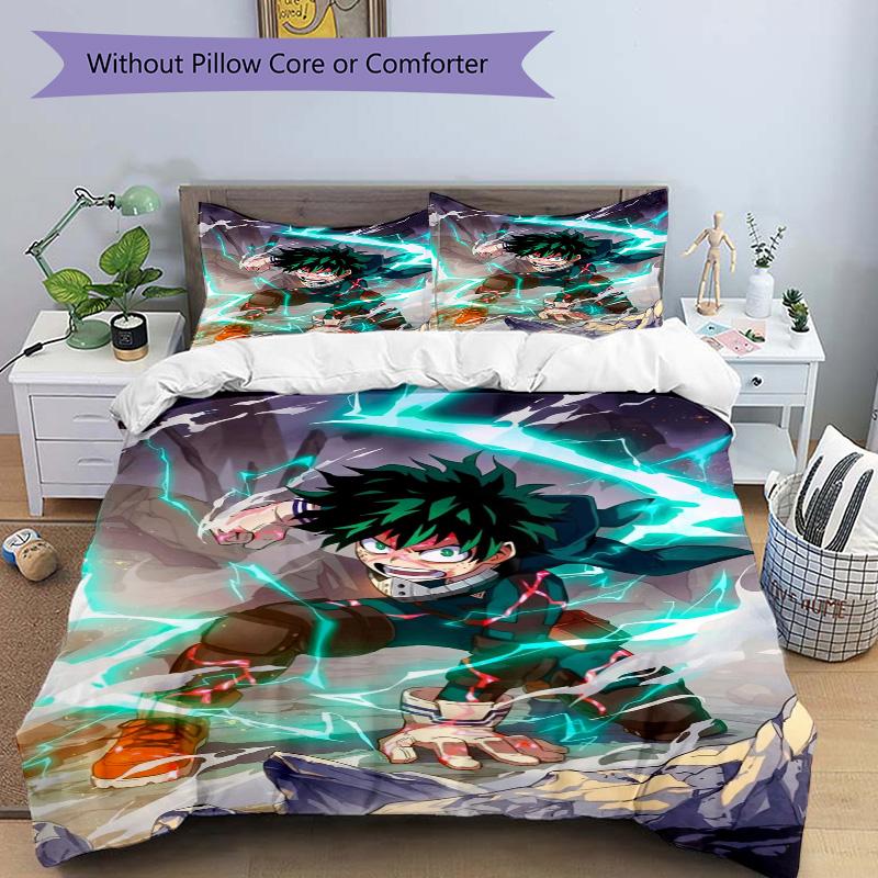 Powerful Anime Hero Print 3Pcs Bedding Setduvet Cover With 2 Bedropillowcase Home Birthday Gift