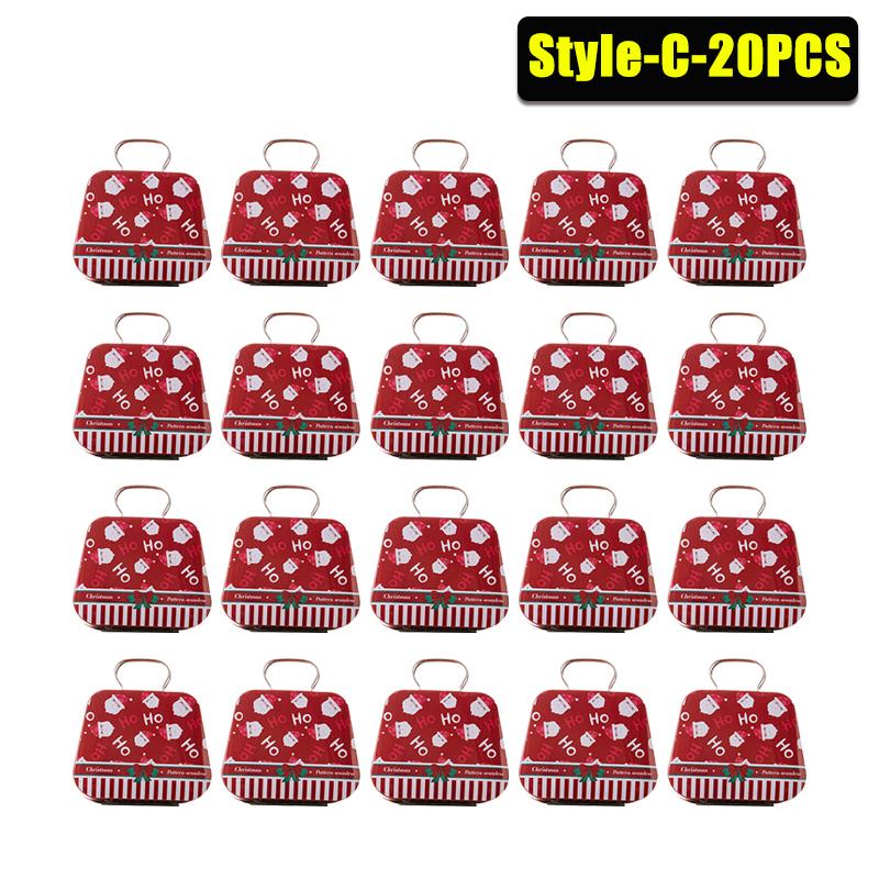 1-20PCS Tinplate Handbag Candy Box Children's Gifts Small Tin Box Mini Handbag Christmas Decoration Supplies Christmas Candy Box