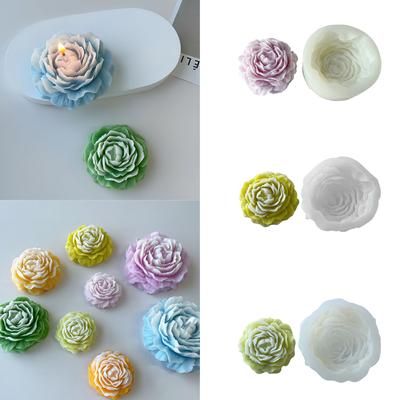 Blumenkerze Silikonform für handgemachte Tischdekoration Gips Epoxidharz Aroma-Kerzenform für Heimdekorationen