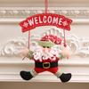 Christmas Welcome Sign Pendants Holiday Decorations Santa Claus Snowman Scene Layout Door Xmas Hanging Decor Prop Party Supplies