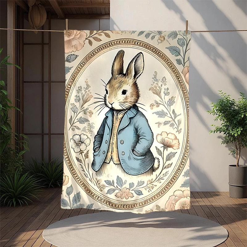 Peter Rabbit Flannel Blanket Soft Warm All-Season Throw, Design for Camping, Car Travel, Hiking Sofa, Bed, Office Perfect Gift for Parties