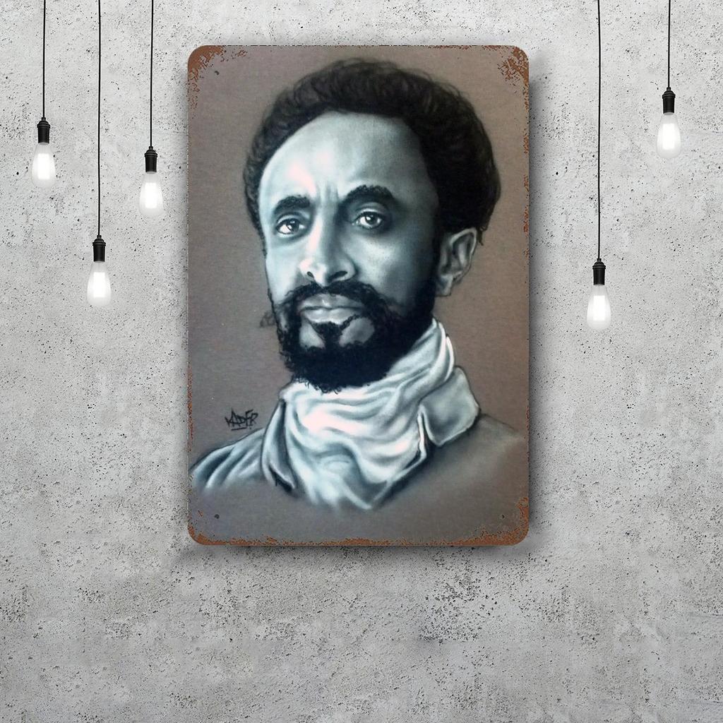 Haile Selassie Classic Poster Rusty Metal Plaque Retro Decorative Plate Bar Man Cave Garage Club Metal Sign Wall Decoration